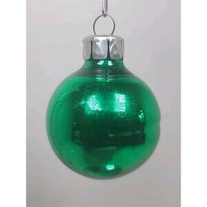 Vintage Solid Green East Germany Glass Christmas Ornament 1940's